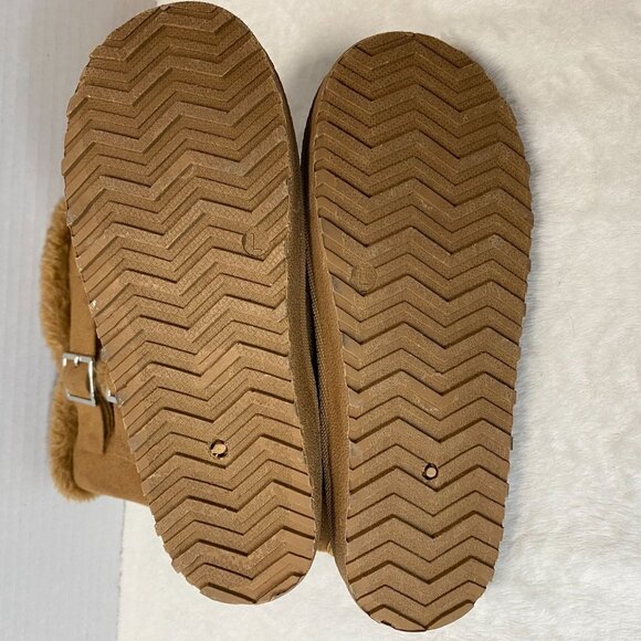 Little Girl's Bobbie Brooks Tan Faux Suede Faux Fur- Lined Size L(2/3) Boots Buc - Picture 8 of 9